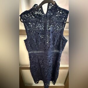 Bardot Navy Lace Dress